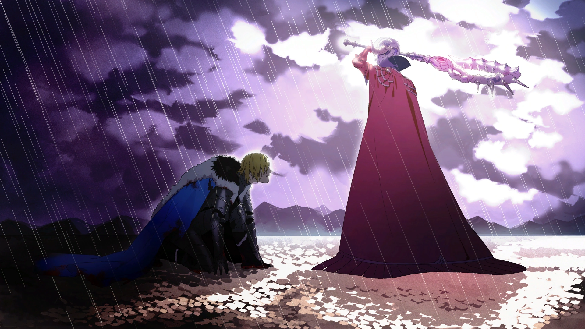The CG still from when Edelgard kills the shit out of Dimitri in a very cool and correct and badass way.